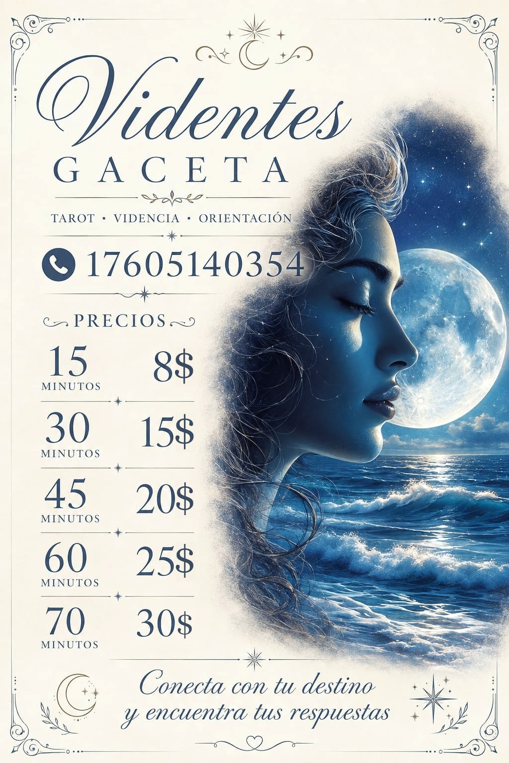 Videntes Gaceta - tarot, videncia y orientacion en espanol - 1 760 514 0354 - precios desde 8 dolares